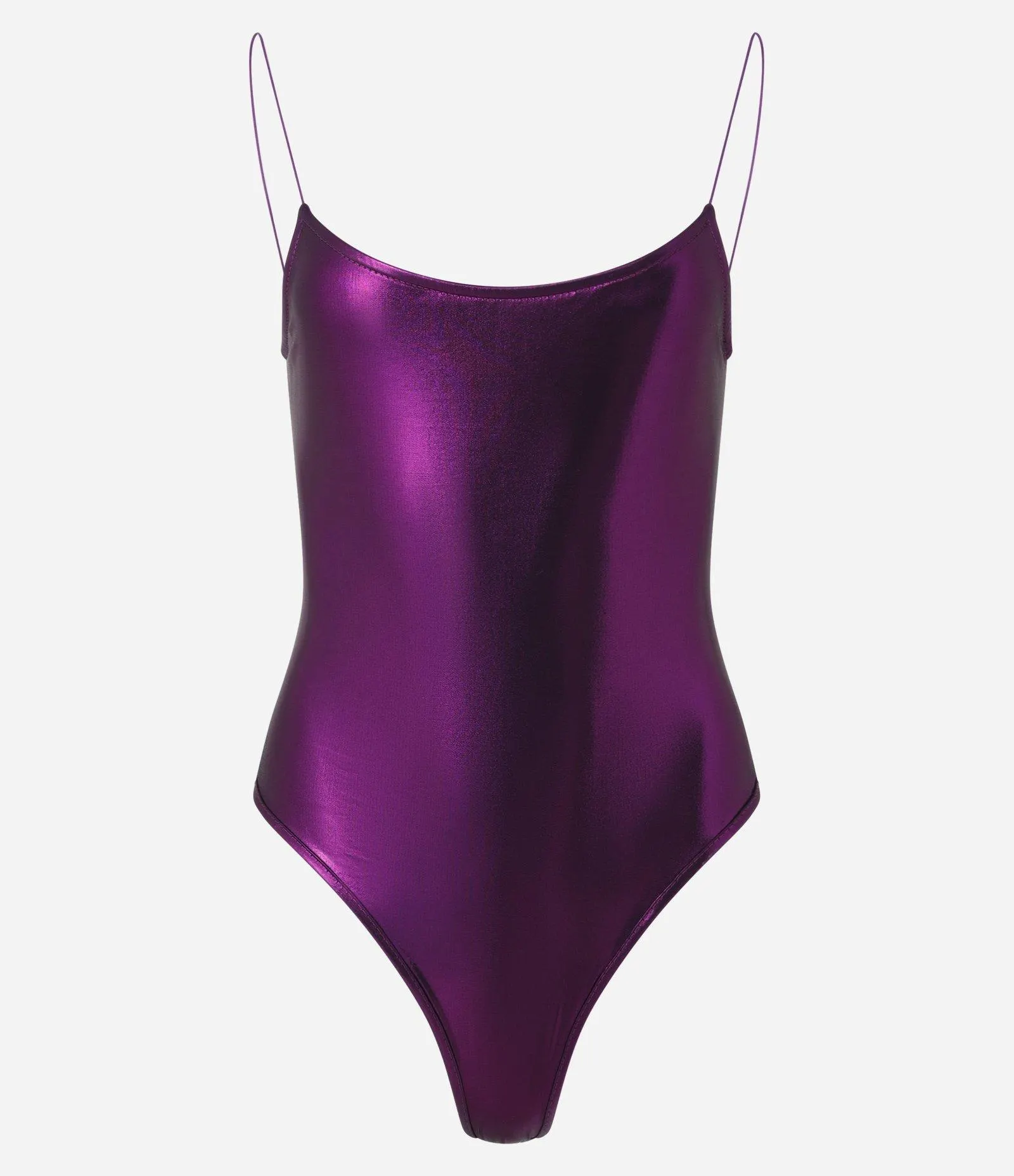 Body Metalizado com Decote nas Costas Roxo