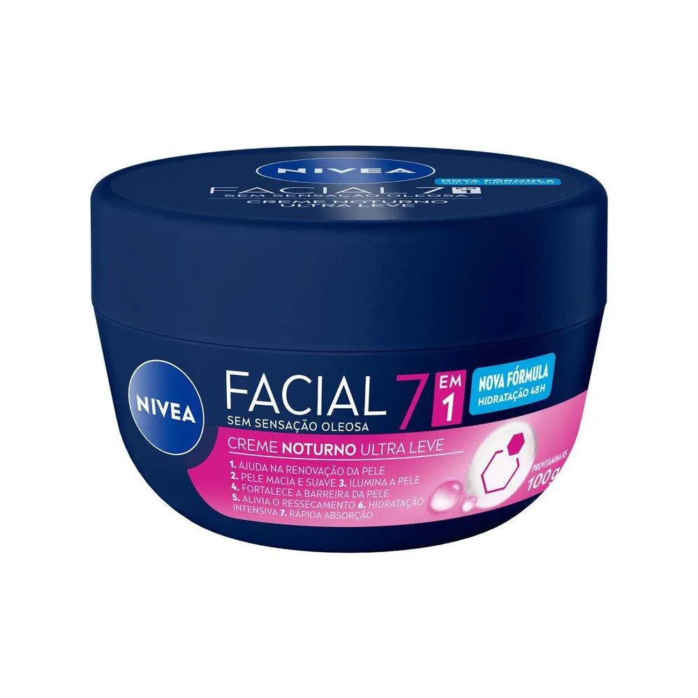 Creme Facial NIVEA Noturno Ultraleve 7 em 1 100g