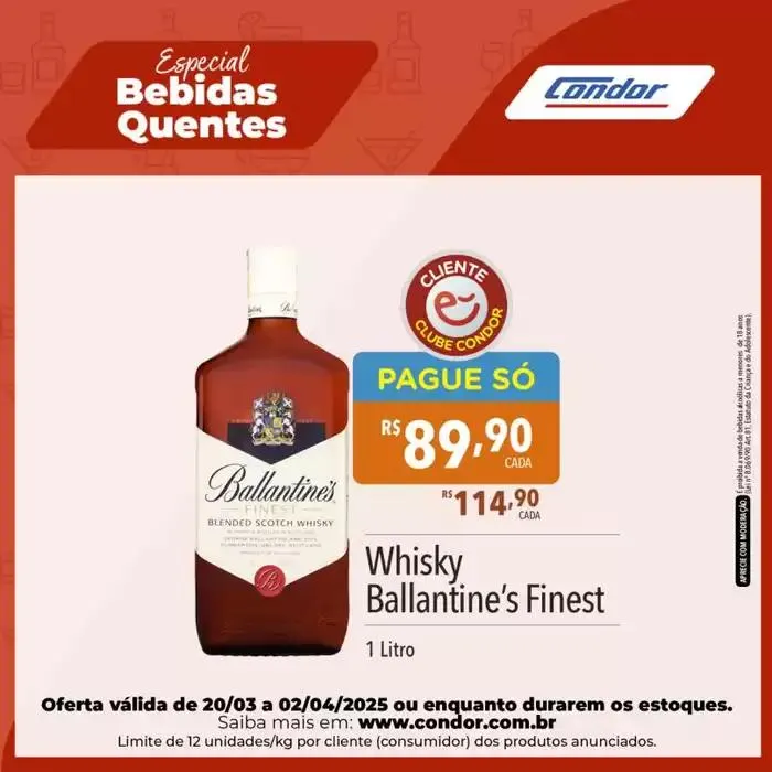 Encarte de Supermercados Condor Especial Bebidas Quentes 25 de março até 2 de abril 2025 - Pagina 1