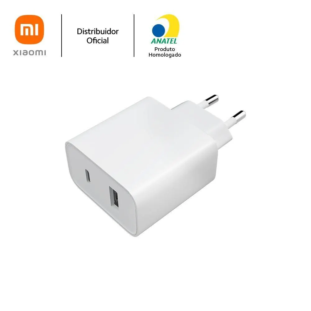 Carregador USB Tomada USB-C 33W, com Dupla Saída (USB-A+USB-C), XIAOMI