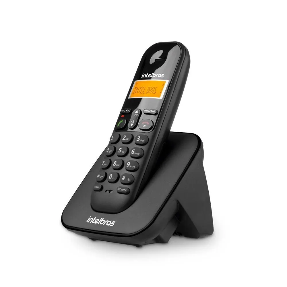 Telefone sem fio com display luminoso preto TS3110, Modelo 4123110, INTELBRAS
