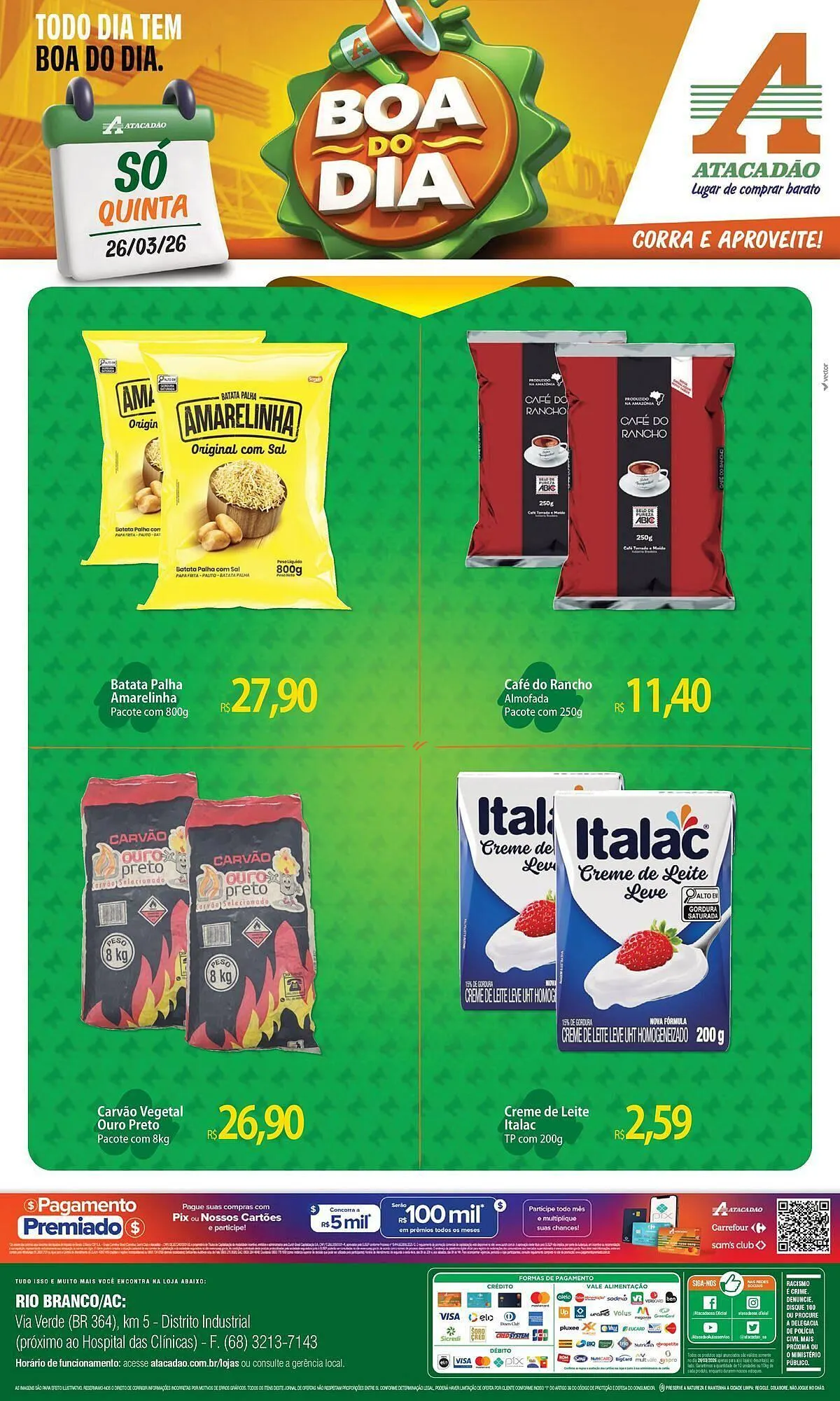 Encarte de Folheto Atacadão 26 de março até 26 de março 2026 - Pagina 1