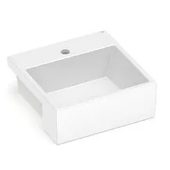 Cuba De Semiencaixe Quadrada Com Mesa Basic Q2 41x41cm Branco Celite