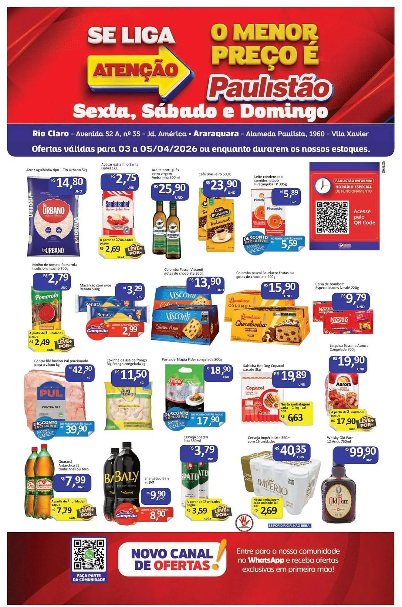 Encarte de Catálogo Paulistão Supermercados 3 de abril até 5 de abril 2026 - Pagina 1