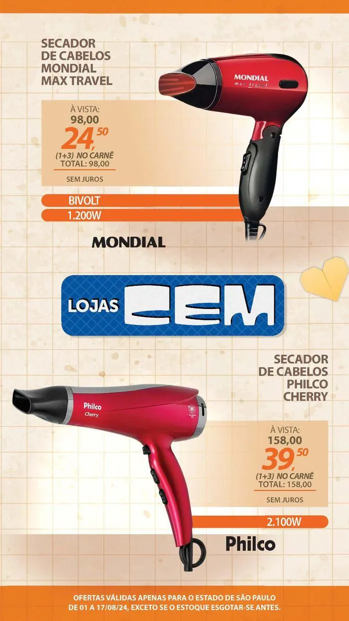 Encarte de Ofertas Lojas Cem 1 de agosto até 17 de agosto 2024 - Pagina 127