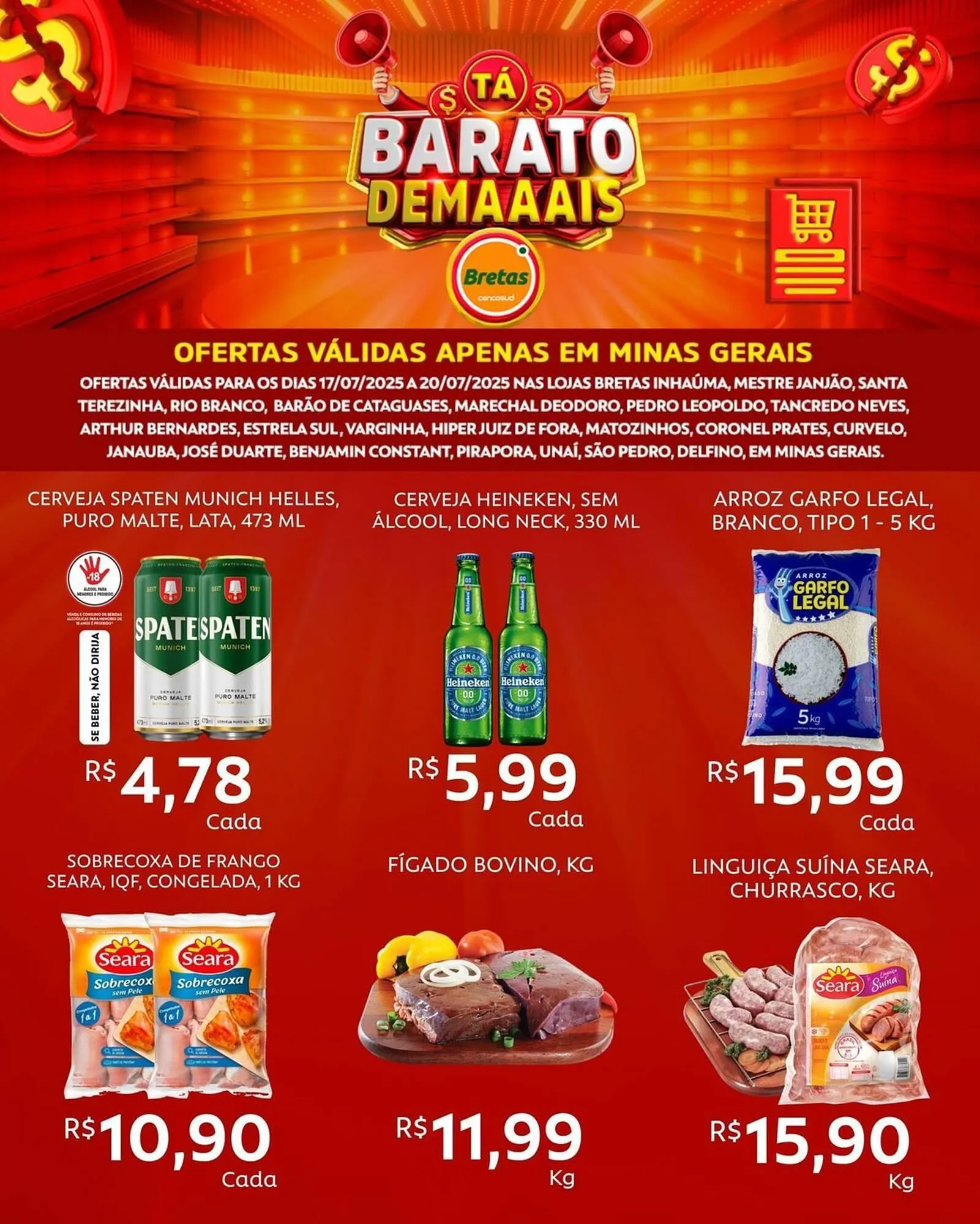 Encarte de Catálogo Supermercados Bretas 17 de julho até 23 de julho 2025 - Pagina 2