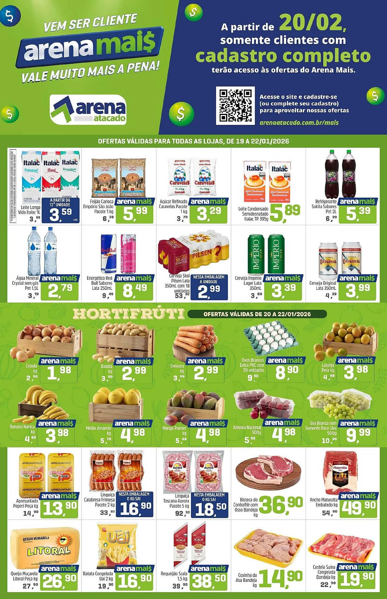 Encarte de Folheto Arena Atacado 19 de janeiro até 22 de janeiro 2026 - Pagina 1
