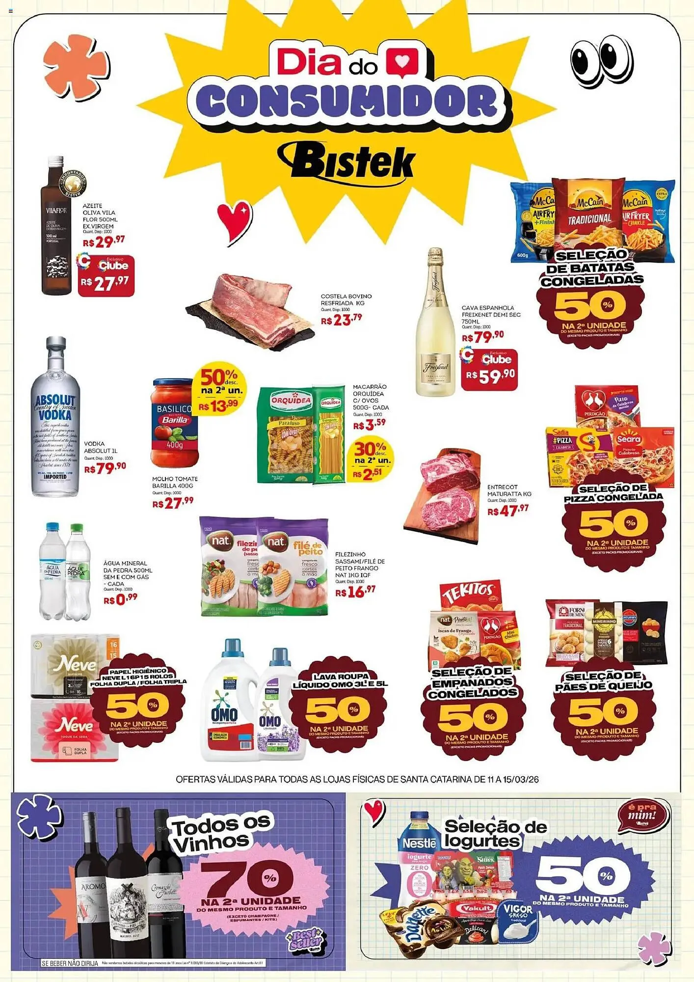 Encarte de Encarte Bistek Supermercados 11 de março até 15 de março 2026 - Pagina 1