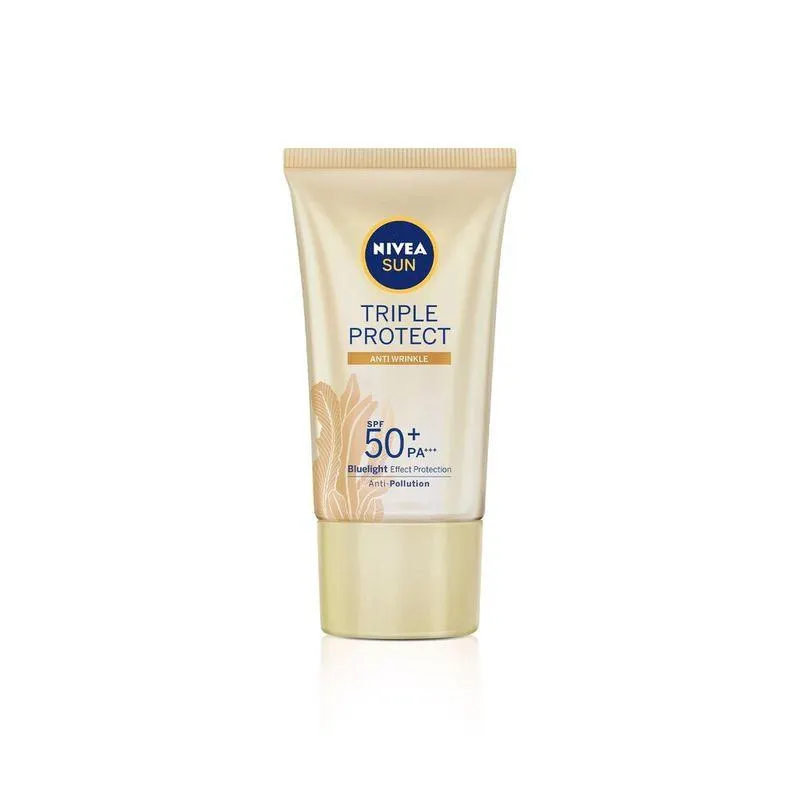 Nivea Sun Protetor Solar Facial Tripla Proteção Loção Antissinais FPS 50 40ml