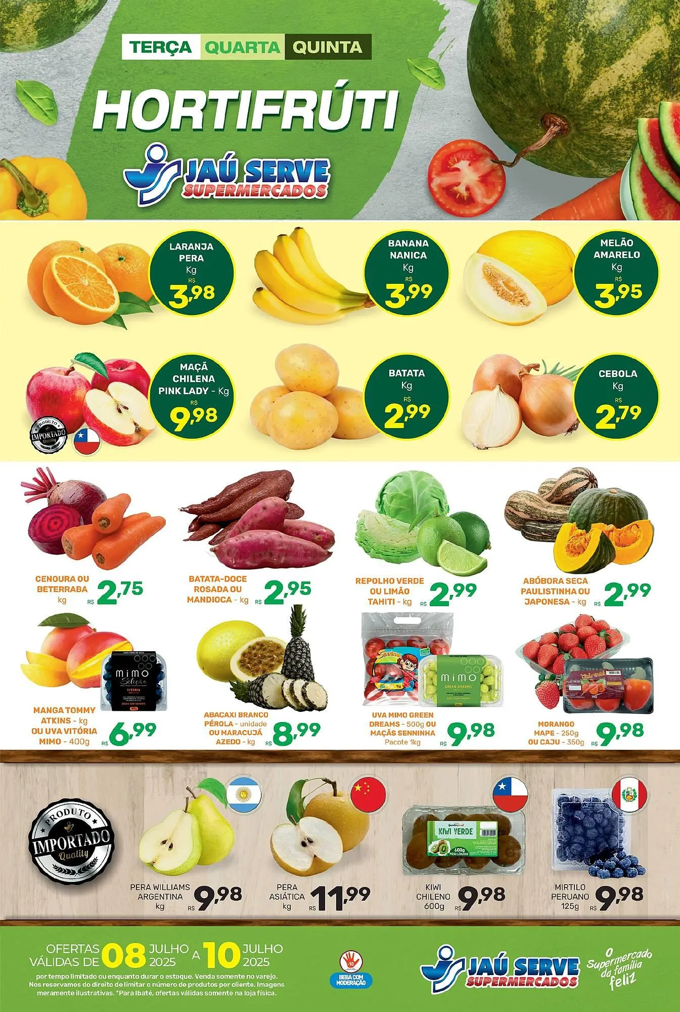 Encarte de Catálogo Supermercados Jau Serve 8 de julho até 10 de julho 2025 - Pagina 1