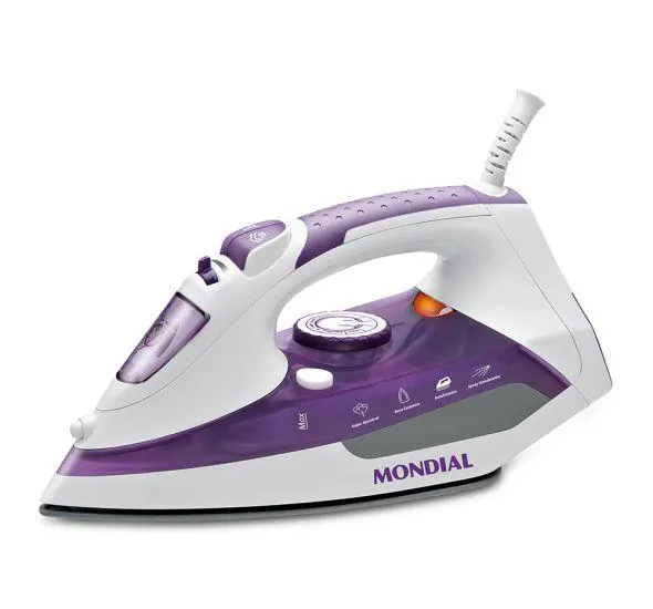 Ferro À Vapor Mondial Ceramic Express F-40 - 1200W de Potência - Branco/Lilás
