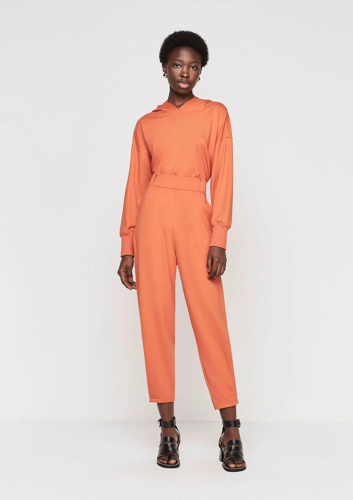 Calça Jogger Em Malha De Viscose - Laranja