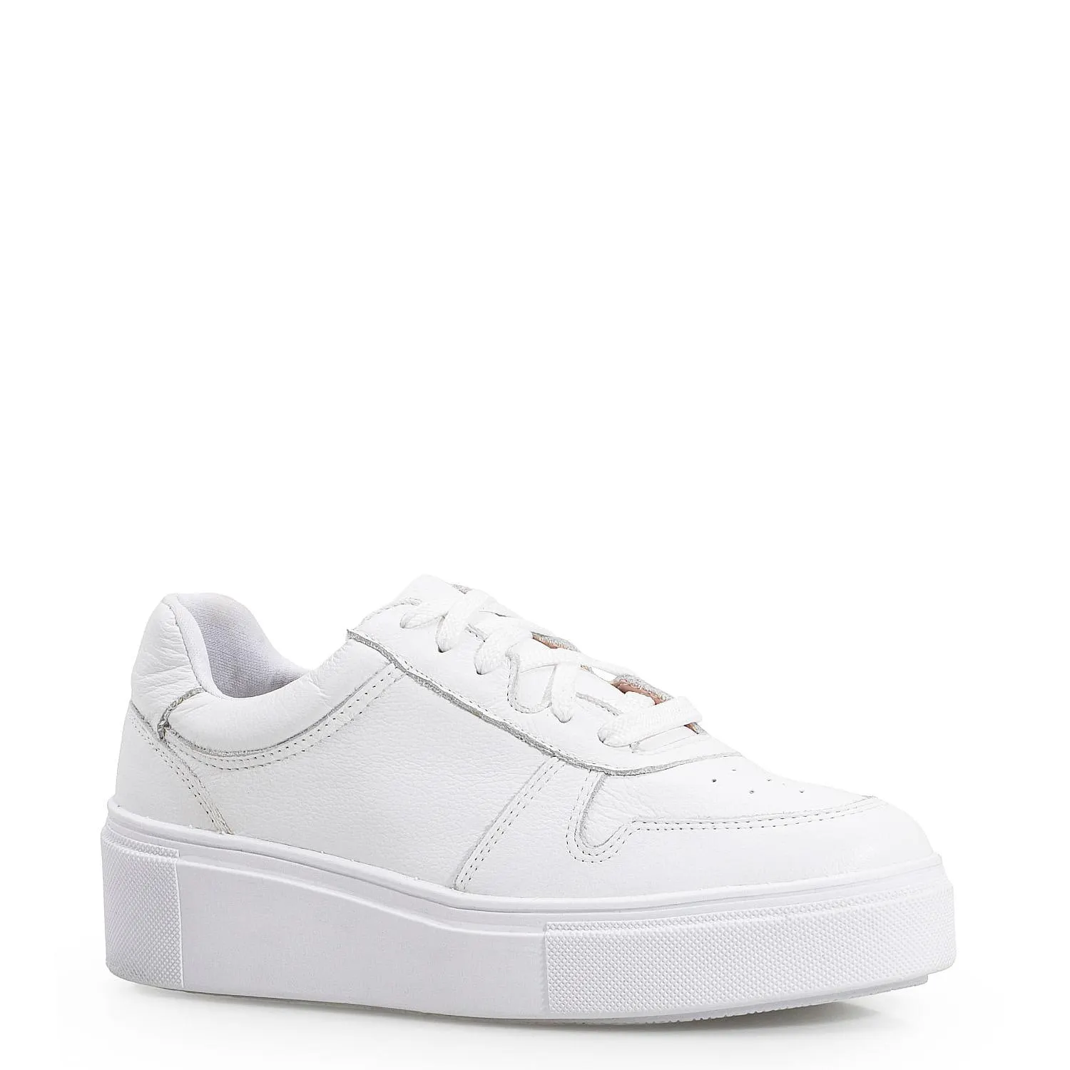 Tênis Flatform Couro Branco