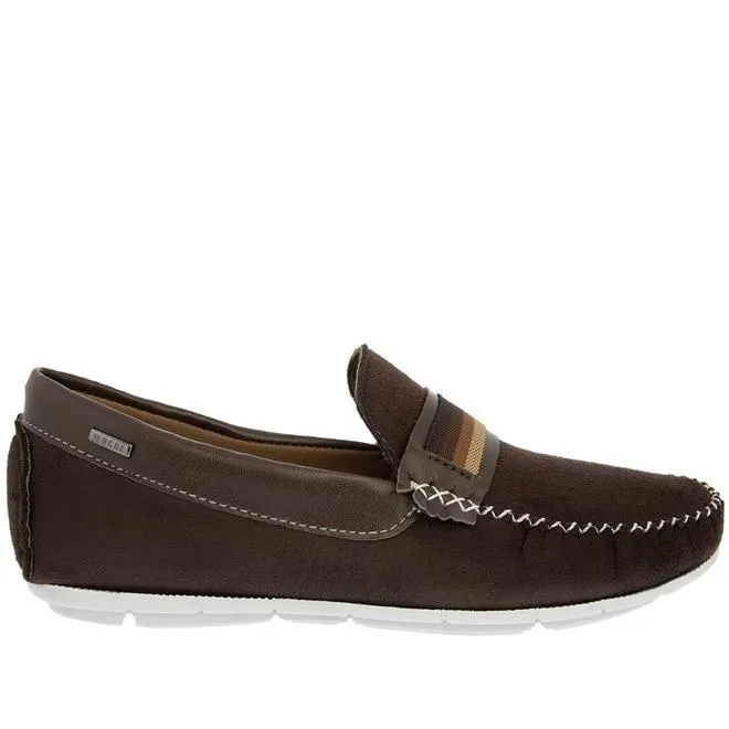 Mocassim Woche Detalhe Listras Camurça Marrom