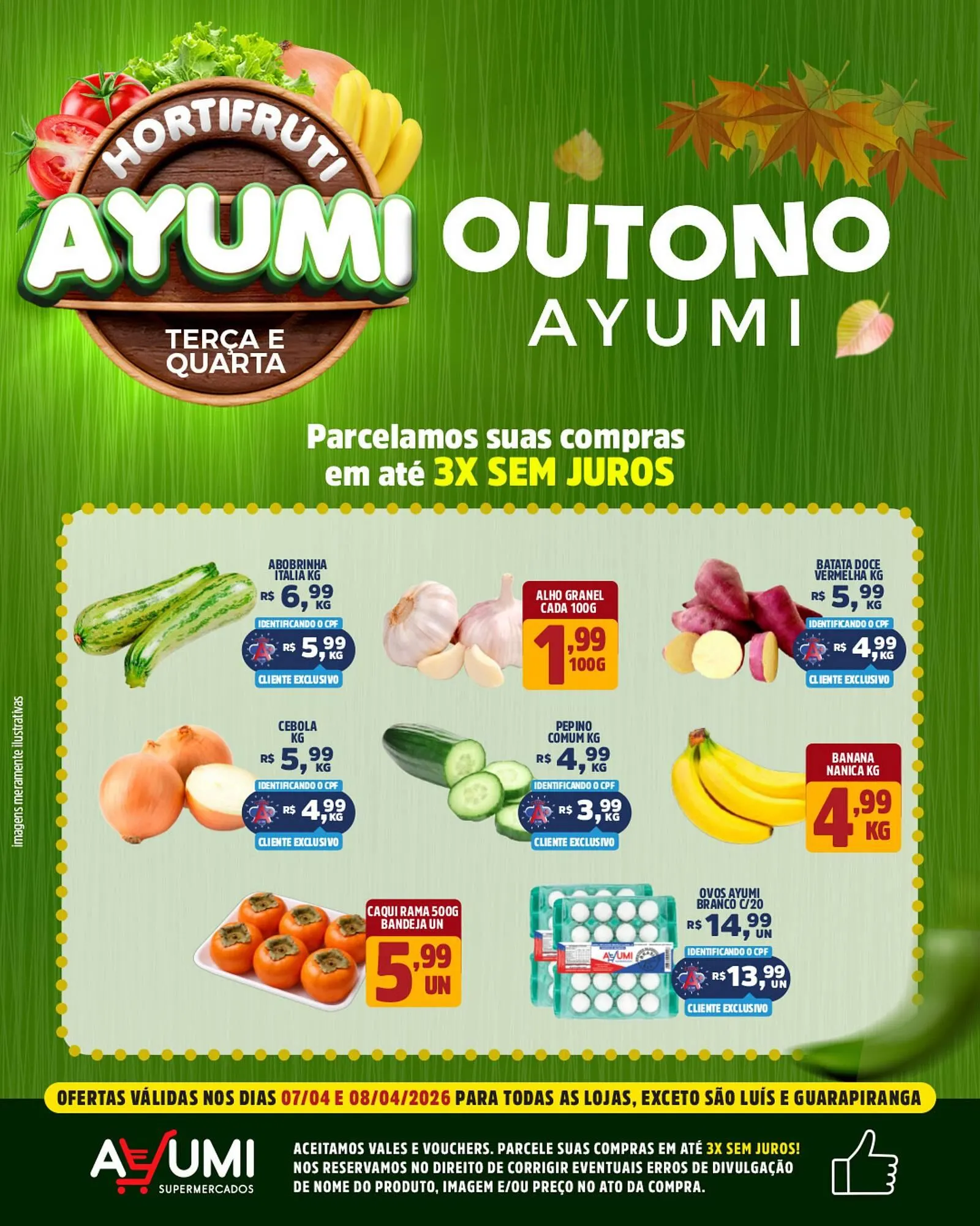 Encarte de Folheto Ayumi Supermercados 7 de abril até 8 de abril 2026 - Pagina 1