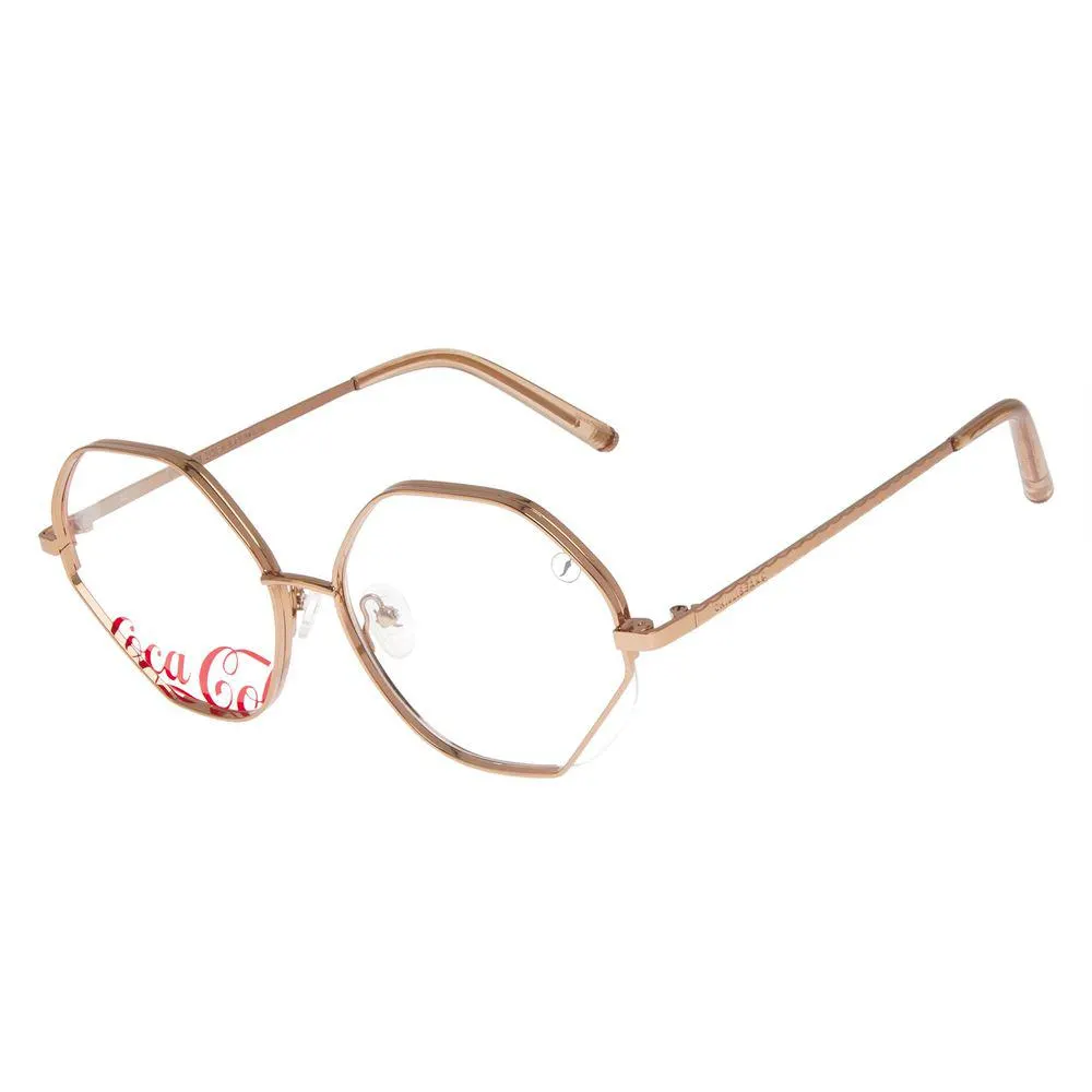 Armação Para Óculos de Grau Feminino Coca-Cola Hexagonal Brilho - LV.MT.0608.2130 M
