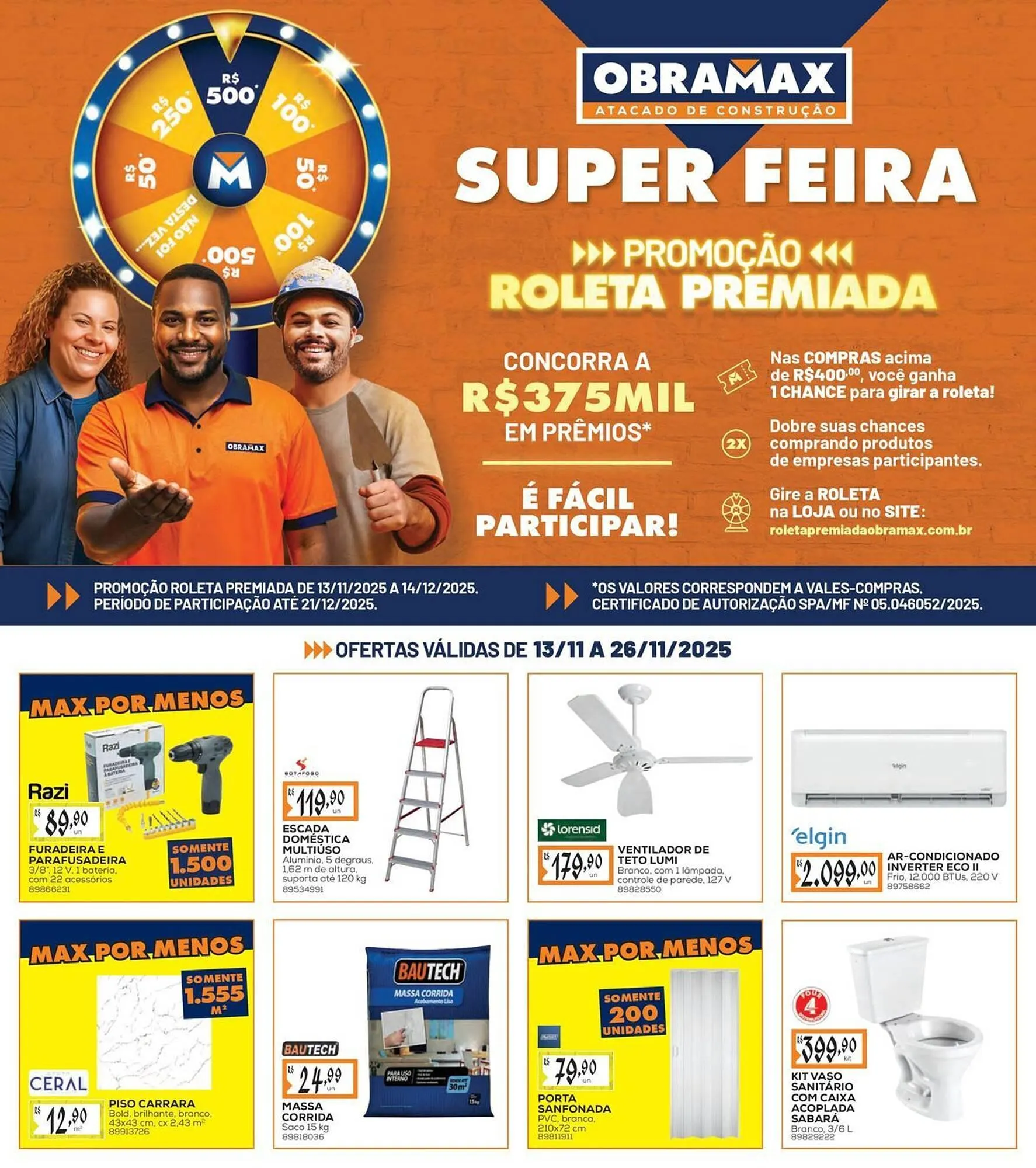 Encarte de Encarte Obramax 13 de novembro até 26 de novembro 2025 - Pagina 1