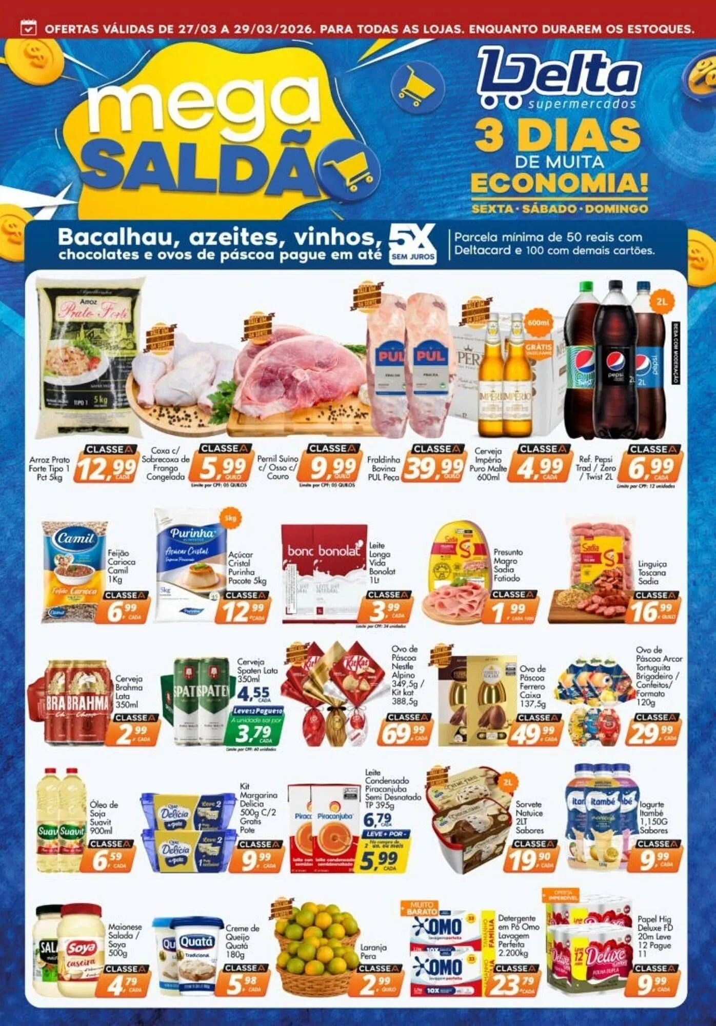 Encarte de Catálogo Delta Supermercados 27 de março até 29 de março 2026 - Pagina 1