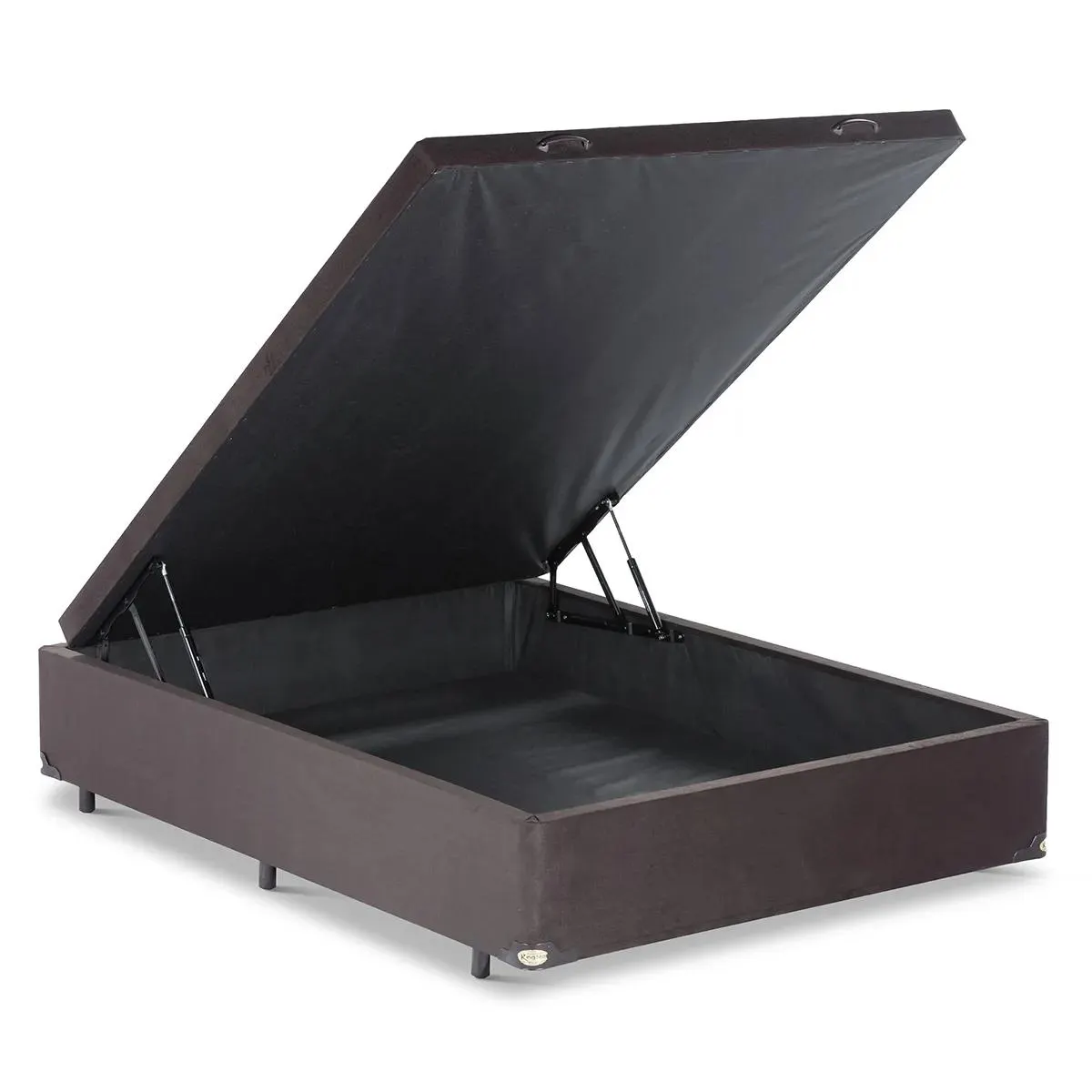 Base Cama Baú Abertura Frontal King Star Suede Marrom