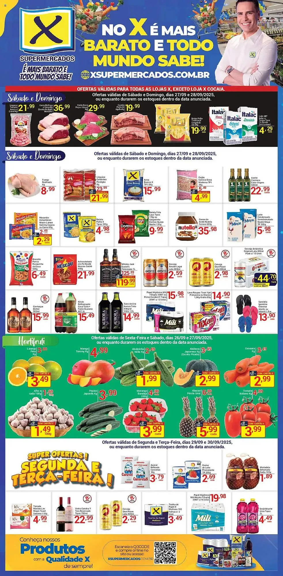 Encarte de Folheto X Supermercados 27 de setembro até 30 de setembro 2025 - Pagina 1