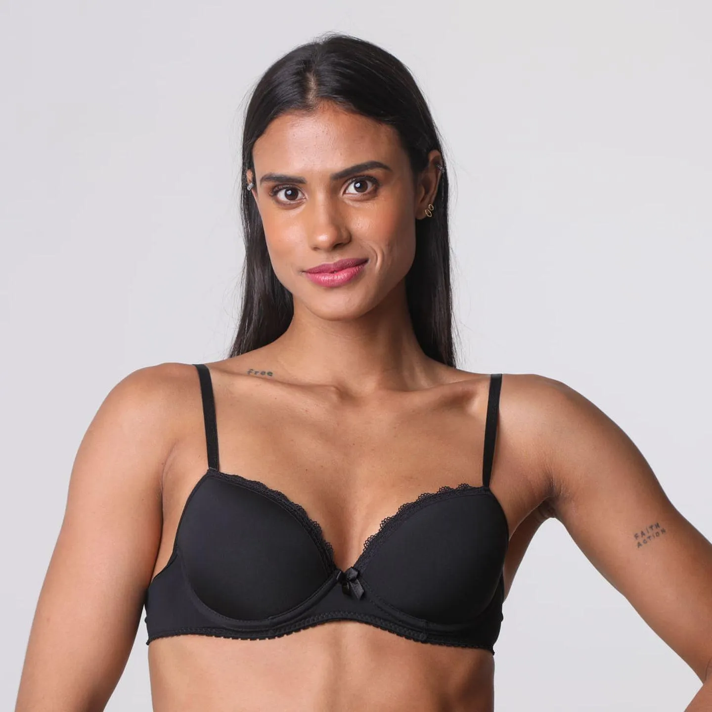 Sutiã Uniq Microfibra Renda Preta