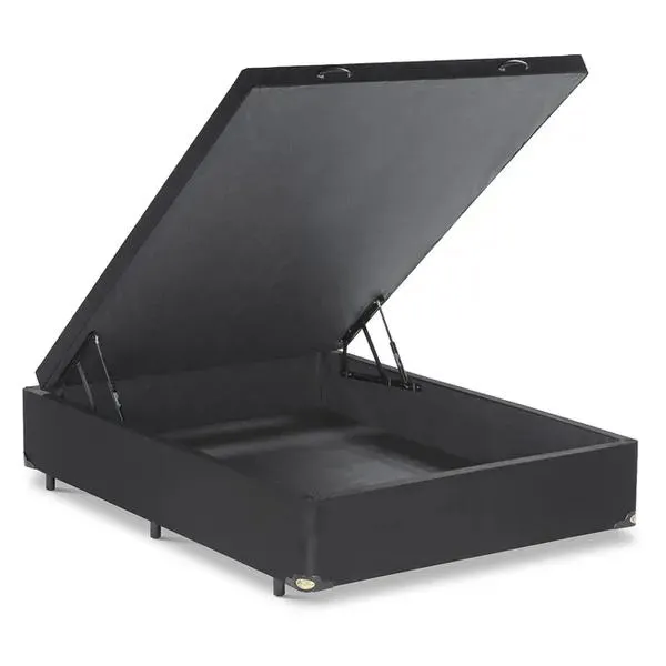 Base Cama Box Com Baú Abertura Frontal Suede Preto