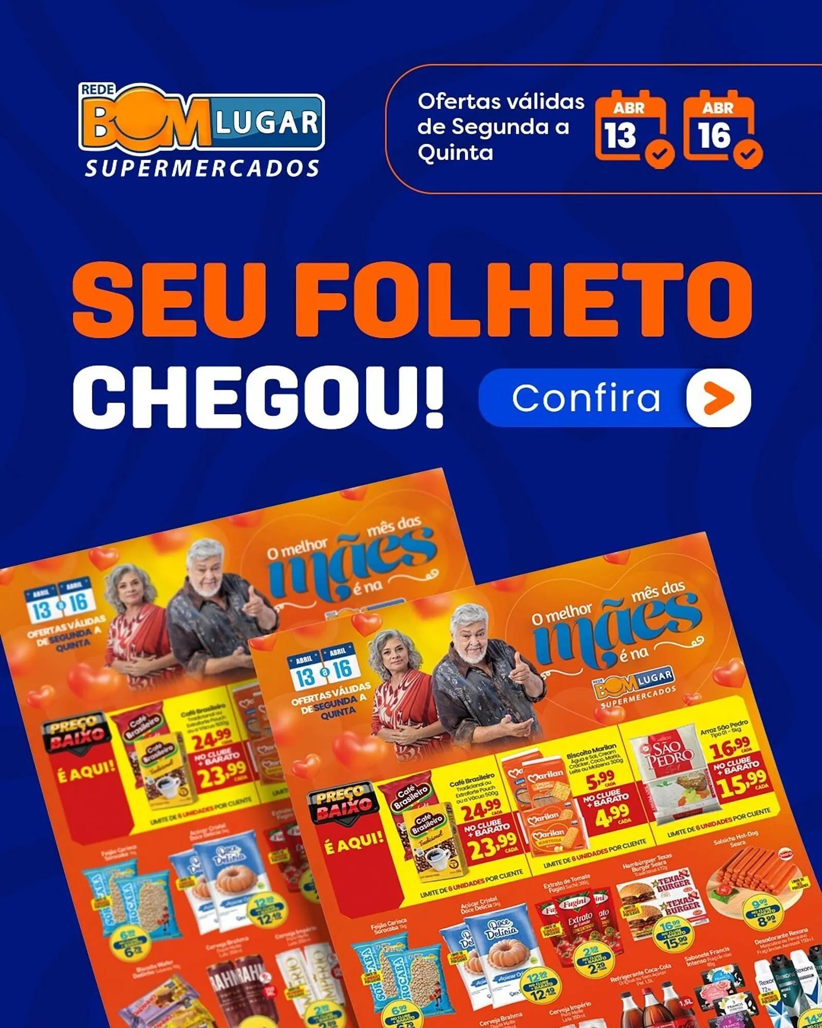 Encarte de Folheto Rede Bom Lugar 13 de abril até 16 de abril 2026 - Pagina 1