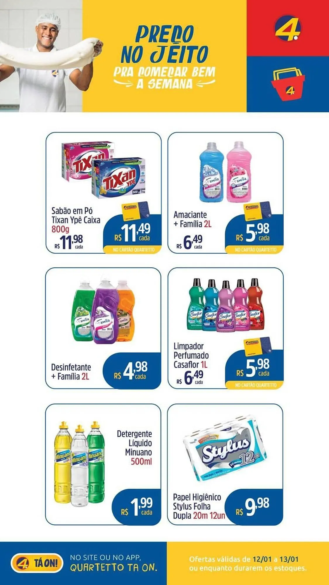 Encarte de Catálogo Quartetto Supermercados 12 de janeiro até 13 de janeiro 2026 - Pagina 1