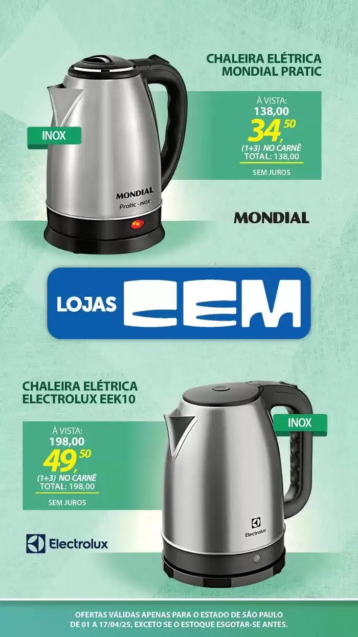 Encarte de Encarte Lojas Cem 3 de abril até 17 de abril 2025 - Pagina 69