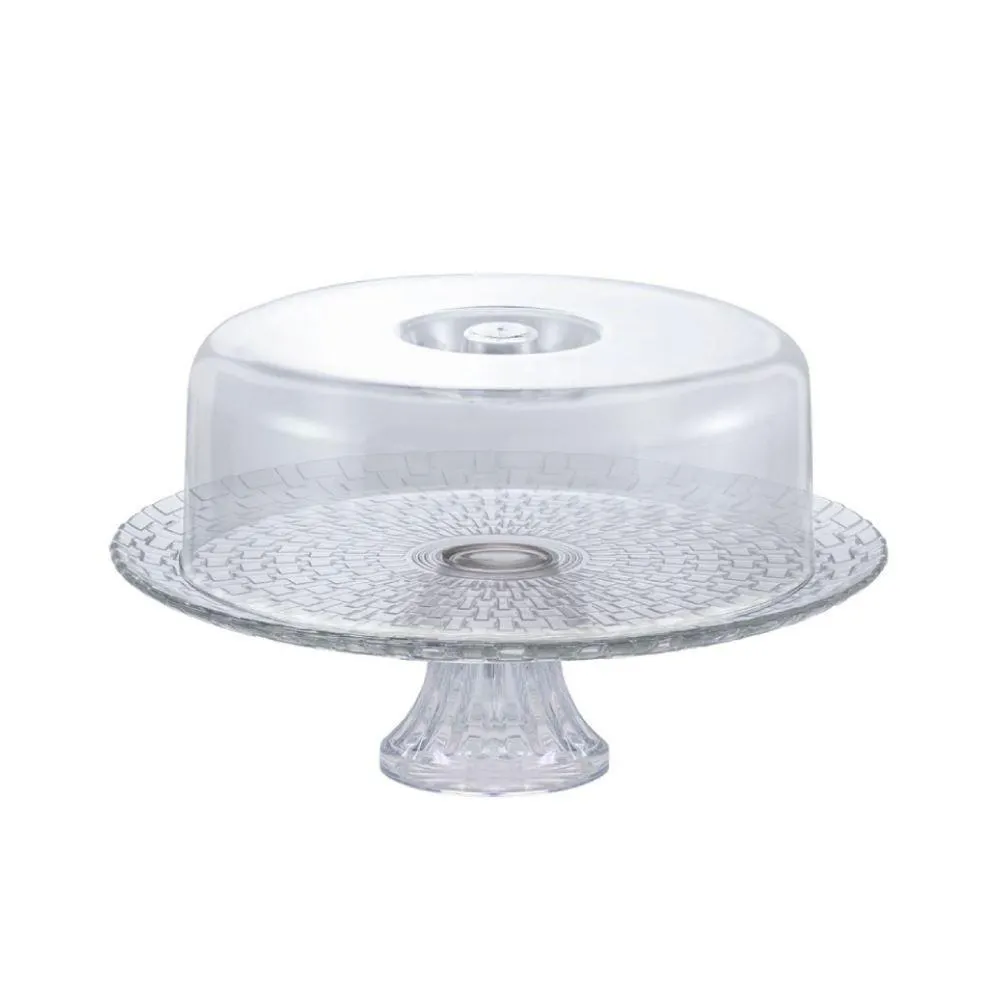 Boleira Com Tampa Ruvolo Modena 32Cm - Vidro Transparente