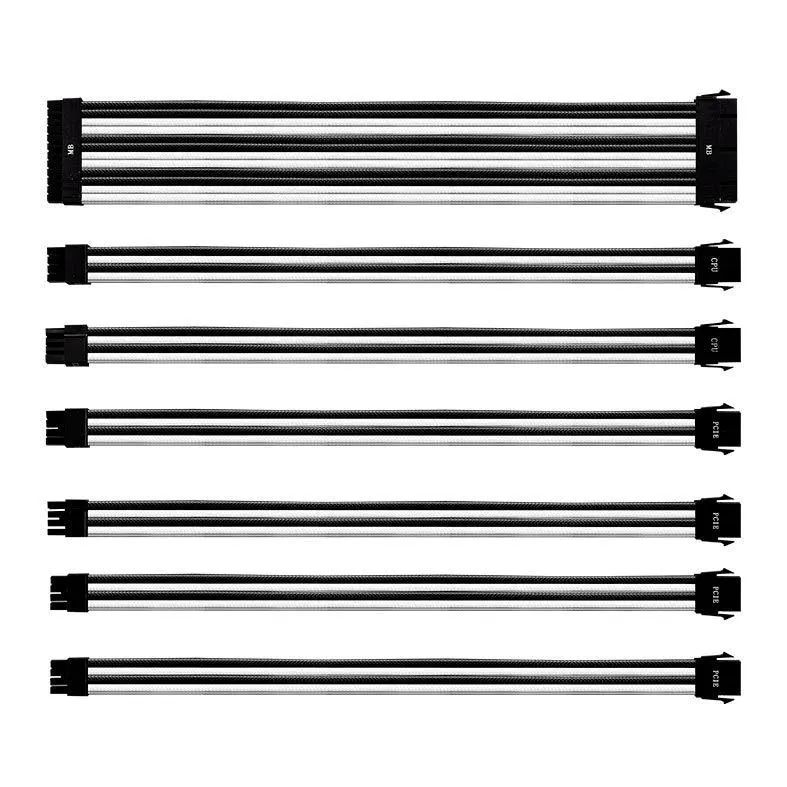 Kit Cabo Sleeved Cooler Master Preto/Branco, CMA-NEST16WTBK1-GL