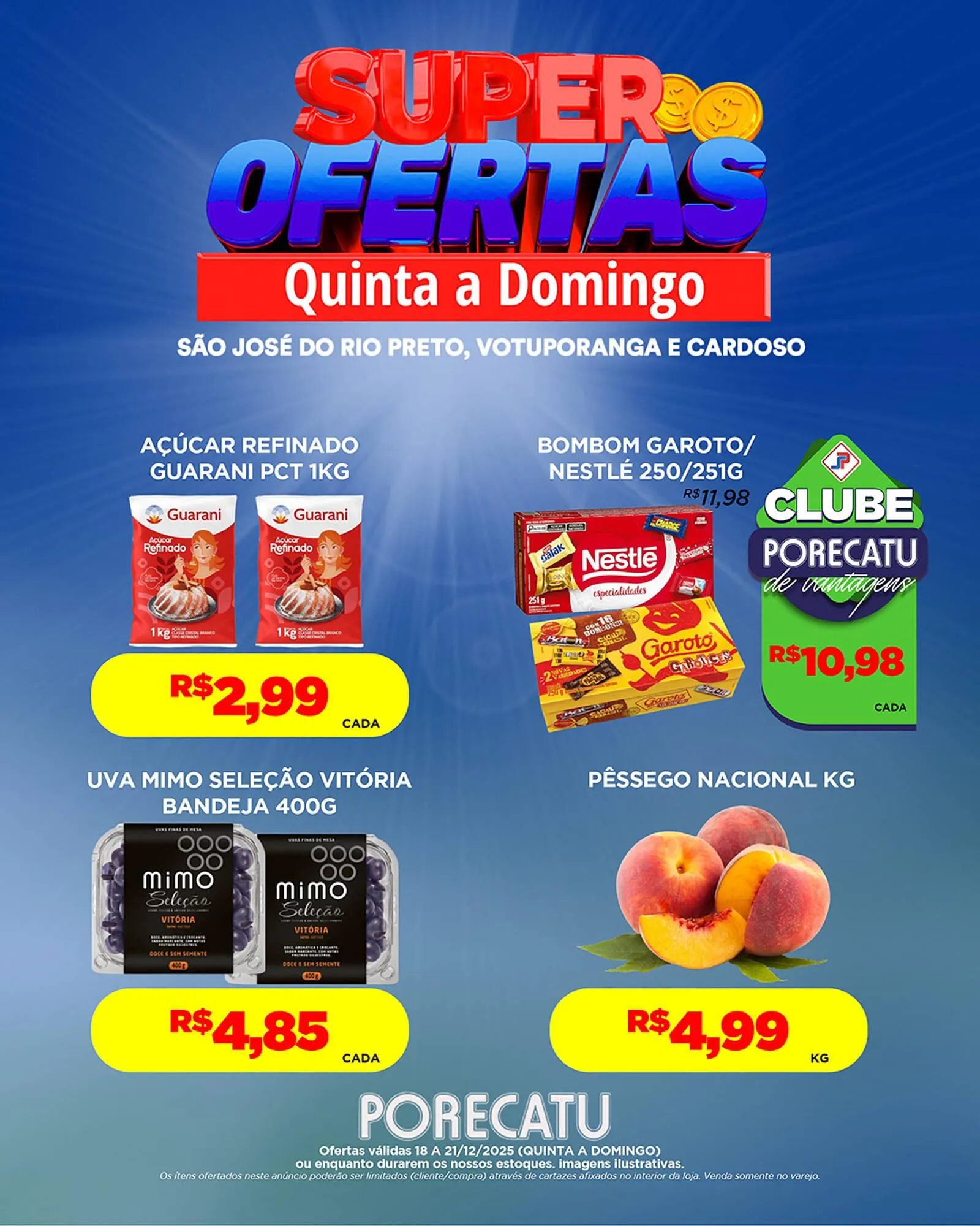 Encarte de Catálogo Supermercado Porecatu 18 de dezembro até 21 de dezembro 2025 - Pagina 1