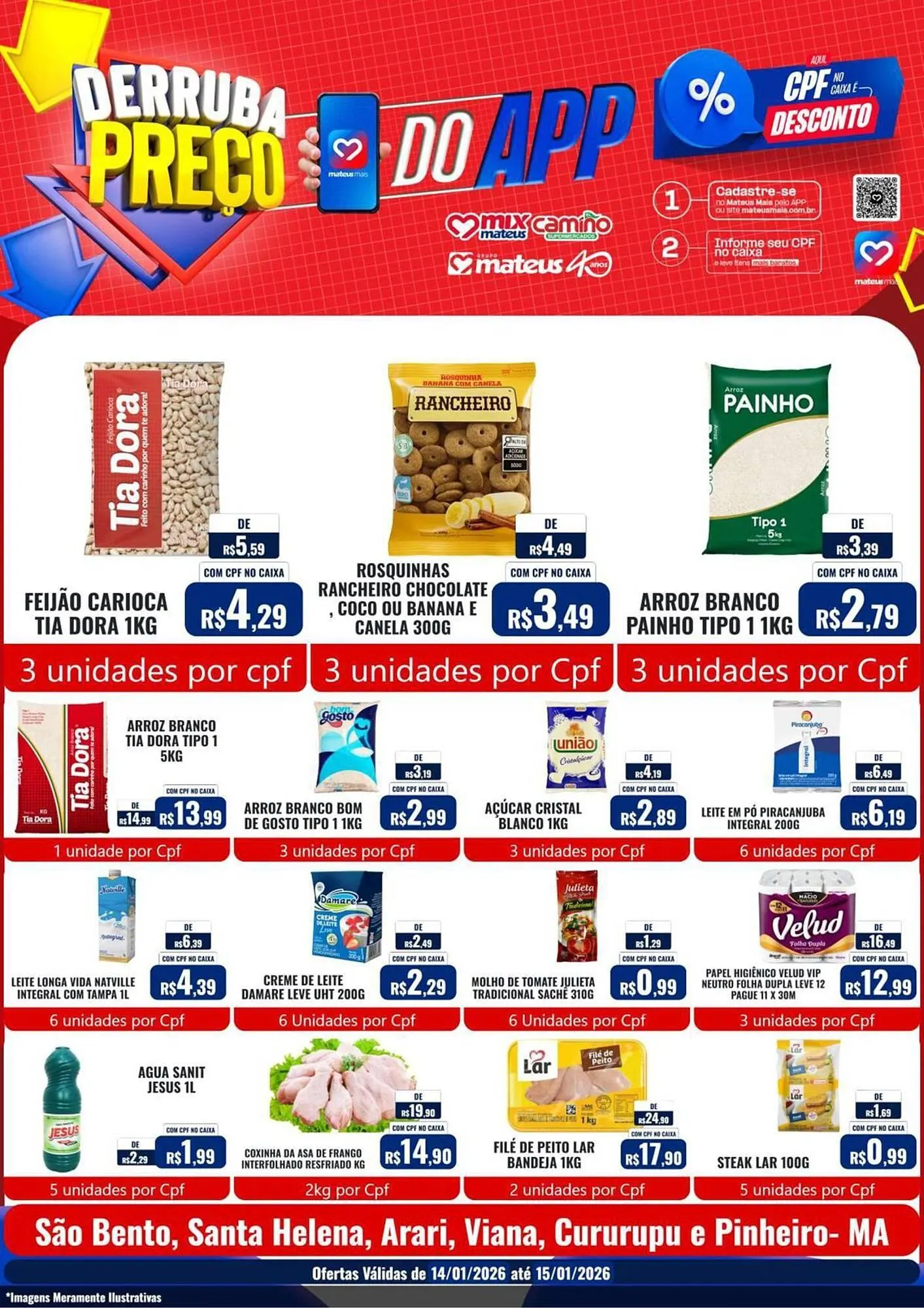 Encarte de Catálogo Supermercados Mateus 14 de janeiro até 15 de janeiro 2026 - Pagina 1