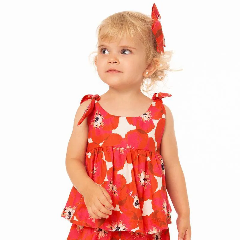 Conjunto Toddler Menina Poppy Flower Vermelho