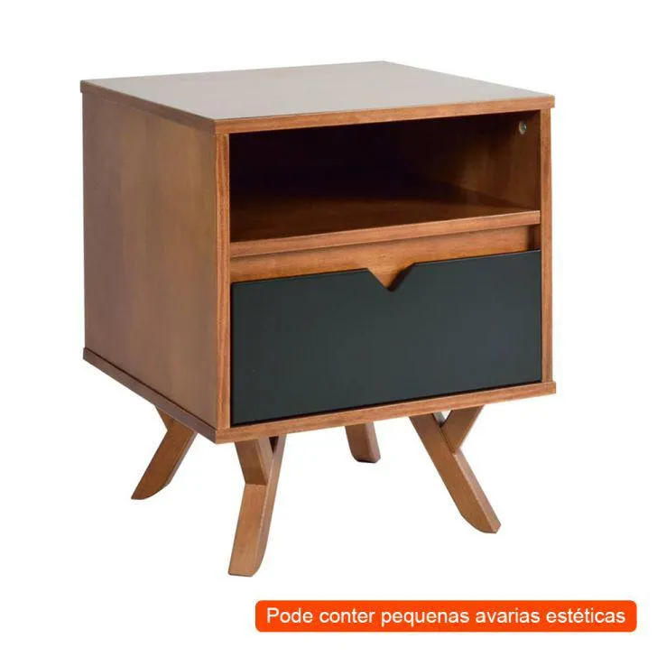 [OUTLET] Mesa de Cabeceira Ipiranga 1 GV Mel e Preta