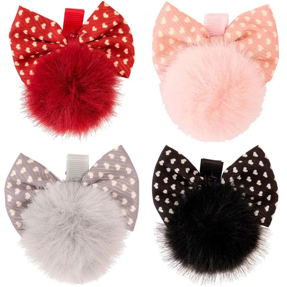 Elástico para Cabelo Fofo com Laço Poliéster Sortido 6,5x4x6,5cm LM2829 - honeyhome