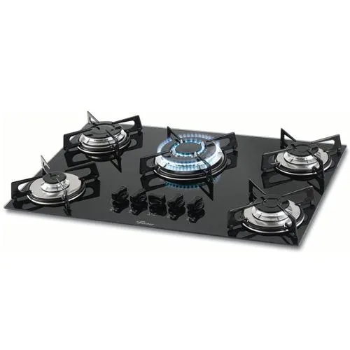 Cooktop à Gás Fischer 5 Bocas 1 Tripla Chama Preto 1743-5733 Bivolt