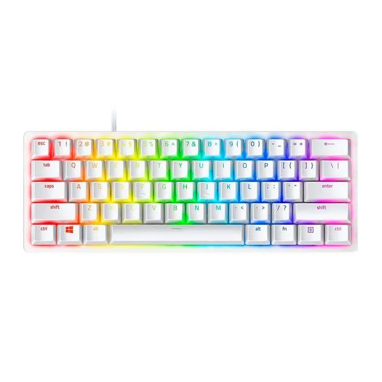 Teclado Mecanico Razer Huntsman Mini Mercury Chroma Opto-Mechanical Switch Purple, RZ03-03390300-R3M1