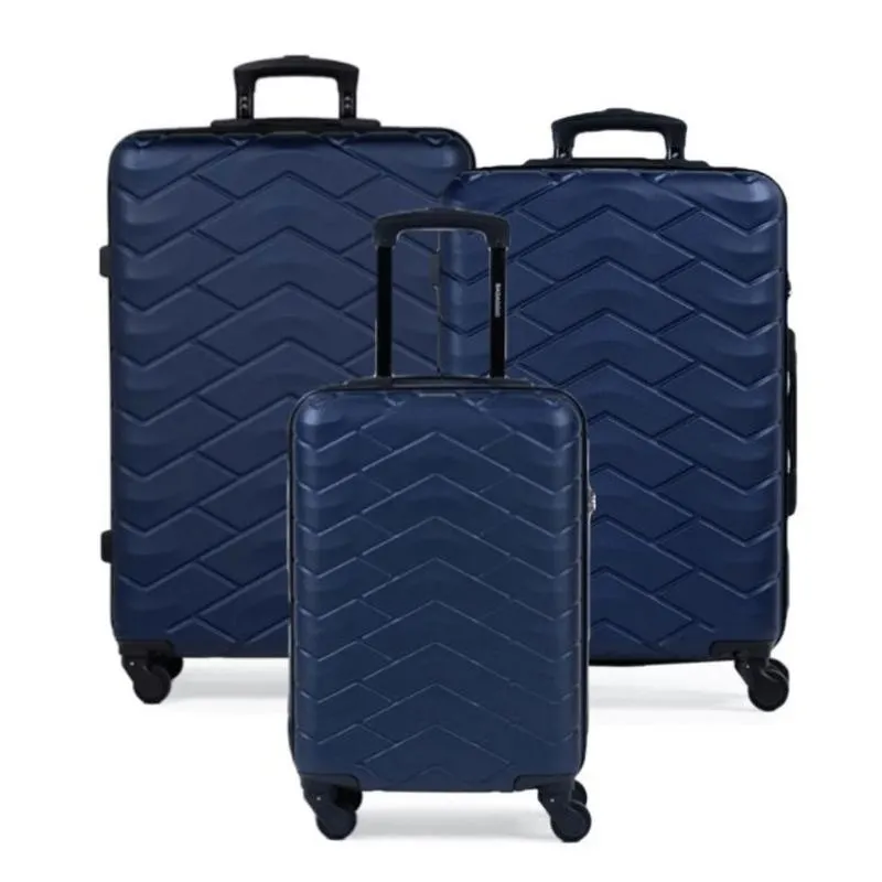 Conjunto de Malas Abs 4 Rodas P, M e G Alaska Azul Escuro