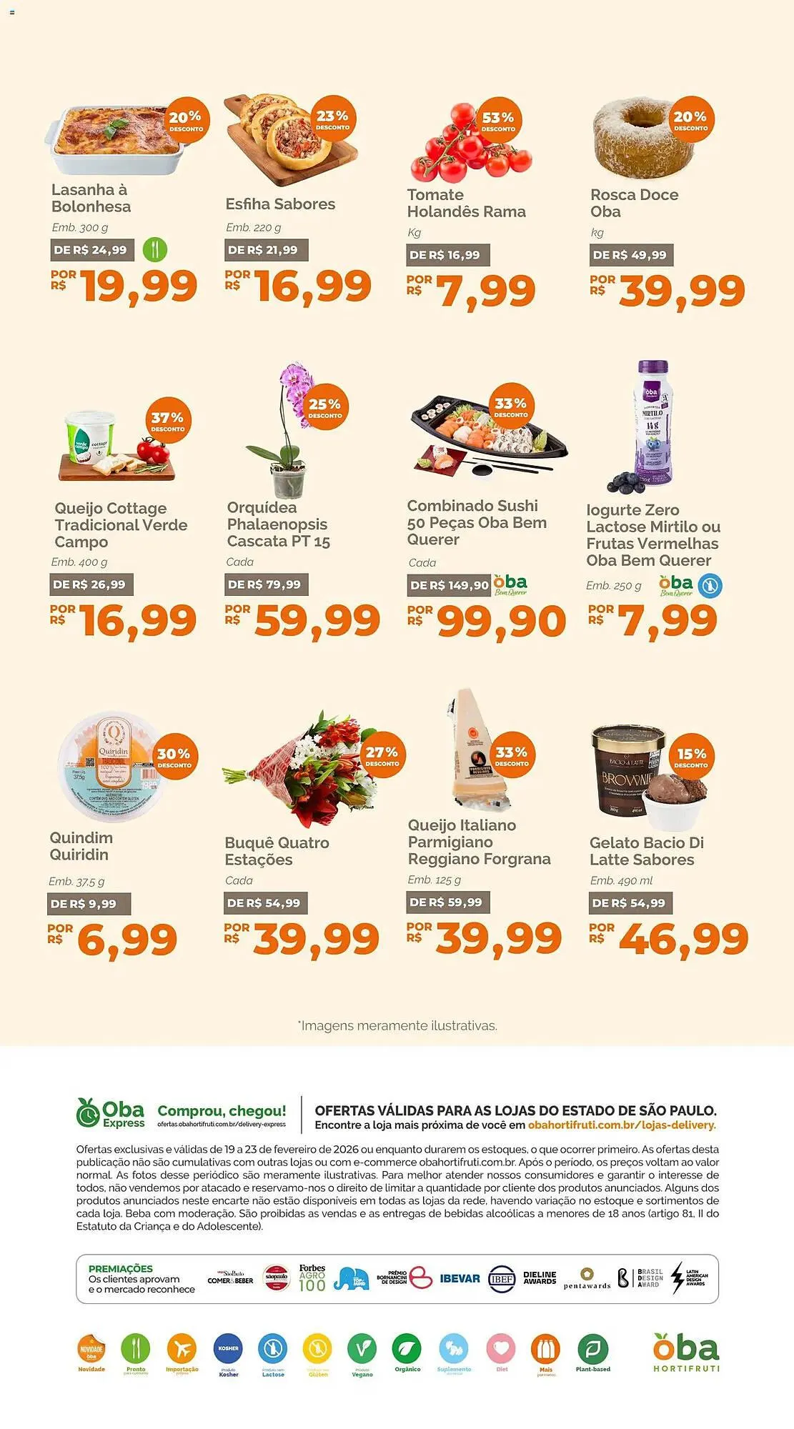 Encarte de Folheto Oba Hortifruti 19 de fevereiro até 23 de fevereiro 2026 - Pagina 7