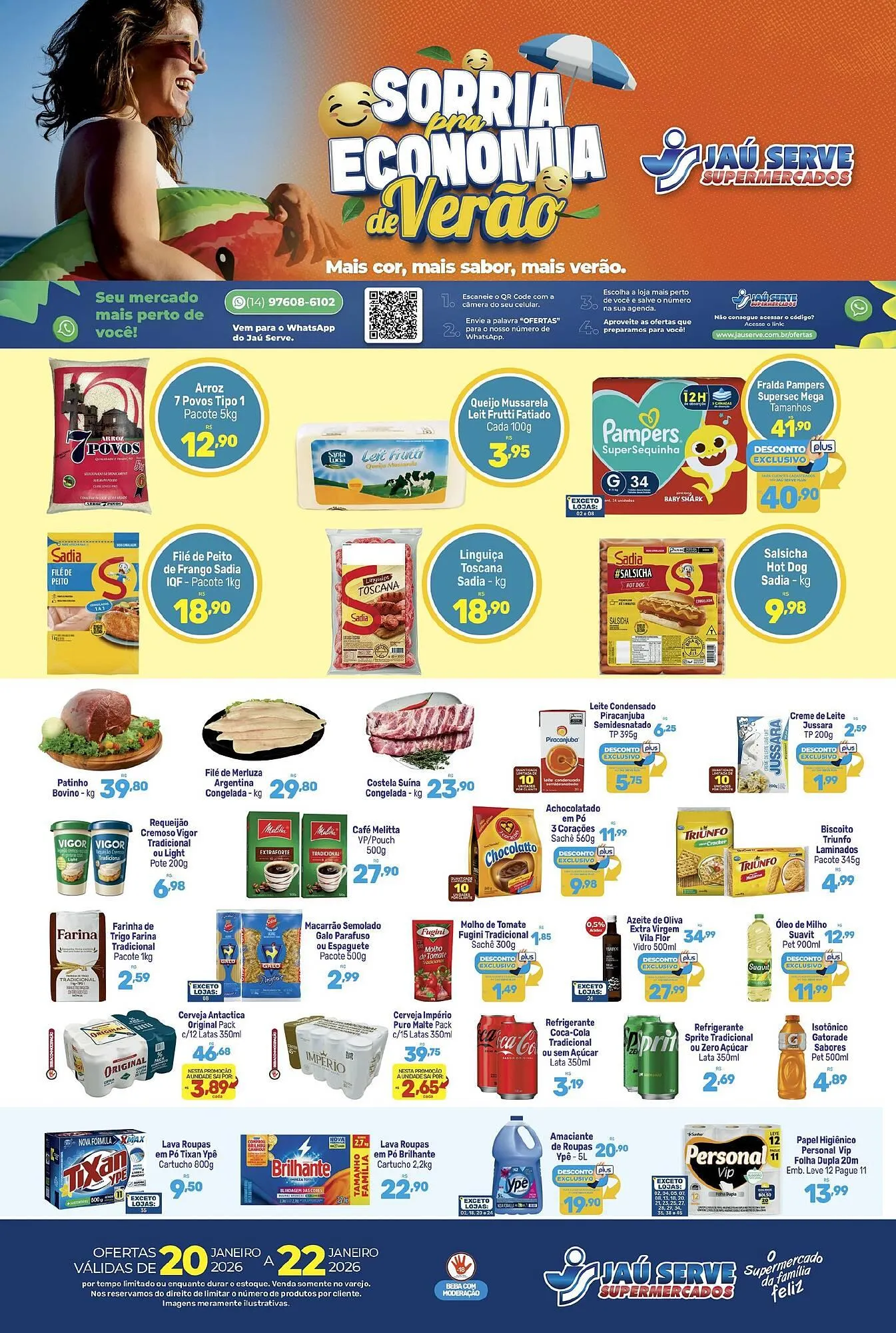 Encarte de Catálogo Supermercados Jau Serve 20 de janeiro até 22 de janeiro 2026 - Pagina 1
