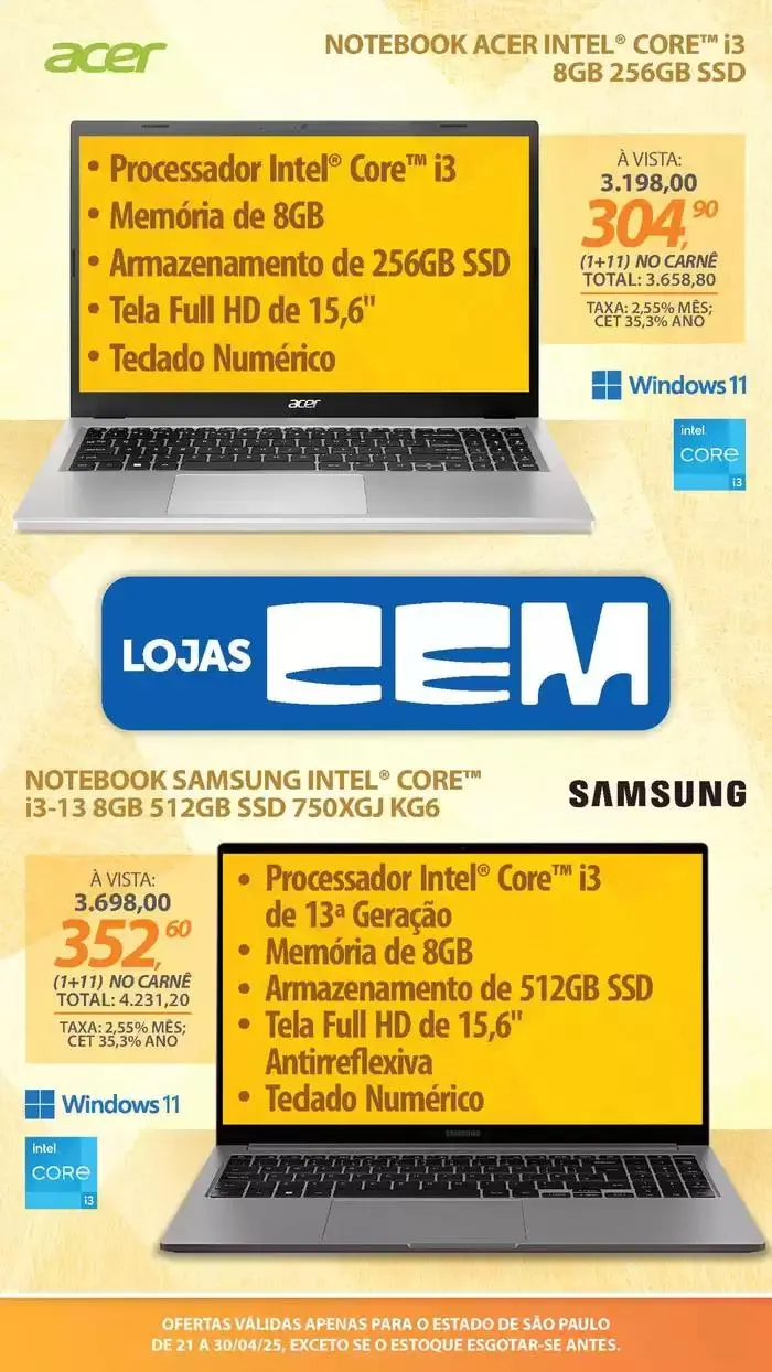 Encarte de Encarte Lojas Cem 18 de abril até 30 de abril 2025 - Pagina 14