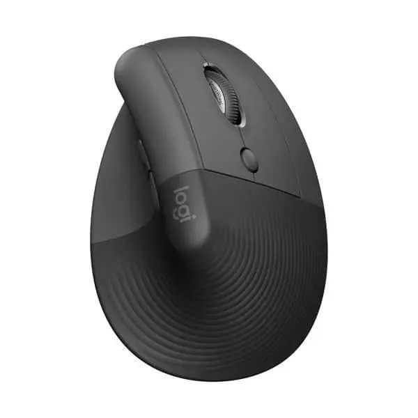 Mouse Sem Fio Logitech Lift Vertical com Design Ergonômico para Redução de Tensão Muscular, Cliques Silenciosos, Bluetooth ou USB - Grafite CX 1 UN