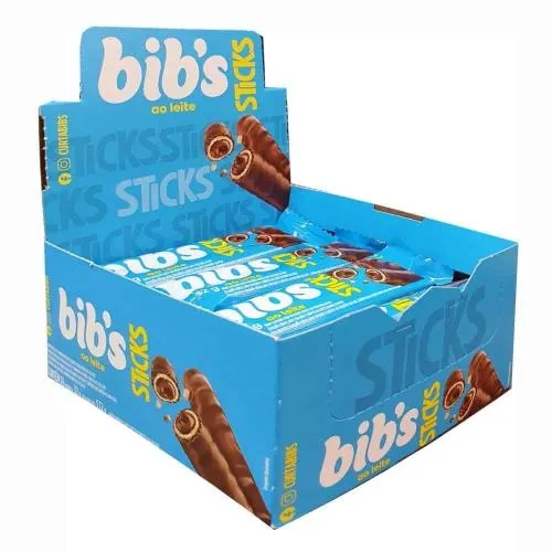 Chocolate Bibs Sticks Ao Leite Com 16 Un 512g