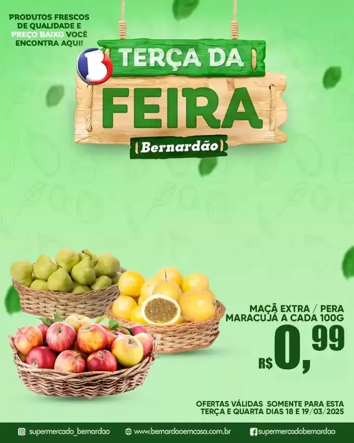 Encarte de Encarte Supermercado Bernardão 18 de março até 19 de março 2025 - Pagina 1