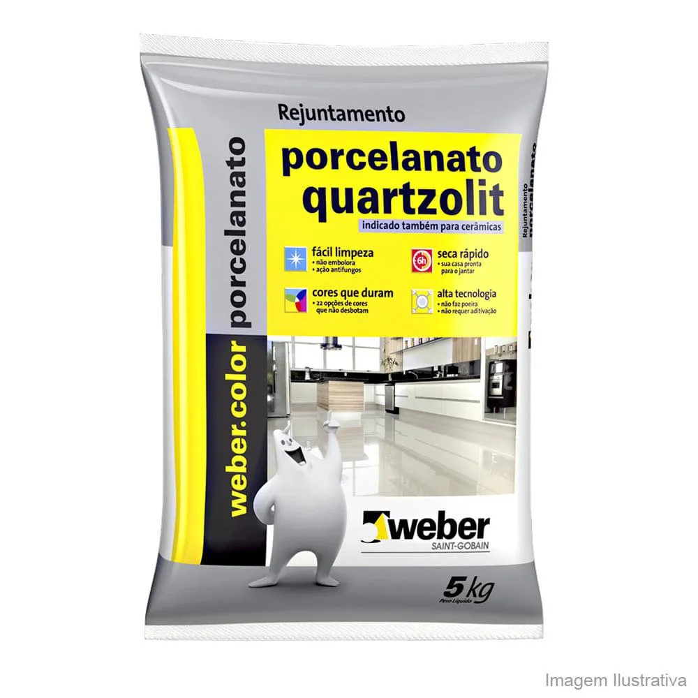 Rejunte Porcelanato Quartzolit Mármore e Granito 1kg Cinza Platina