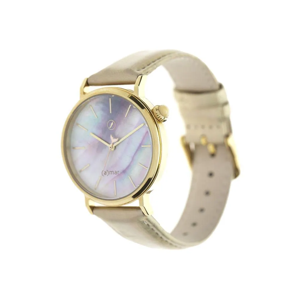 Relógio Analógico Feminino A-mar Sereia Bege - RE.CR.0542.1923 P