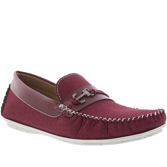 Mocassim Woche Âncora Recortes Tecido Bordô