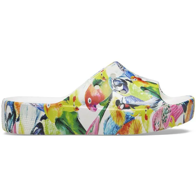 Chinelo Crocs Classic Platform Island Escape Slide WHITE/MULTI