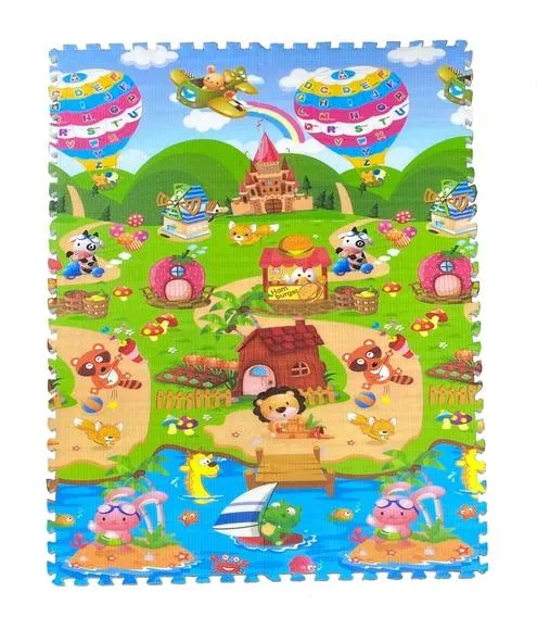 Tapete dupla face de encaixe com bag 180x120cm praia fazenda giocco